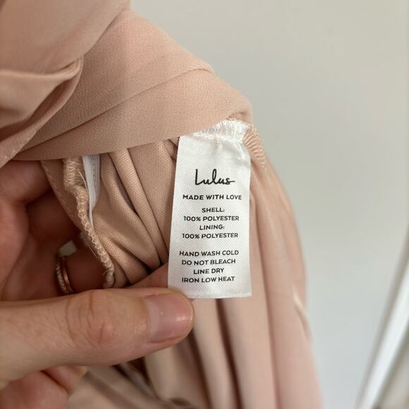 NWT Lulu’s In Love Forever Lace Up High Low Maxi Dress in Blush Pink - Size M - Picture 8 of 9
